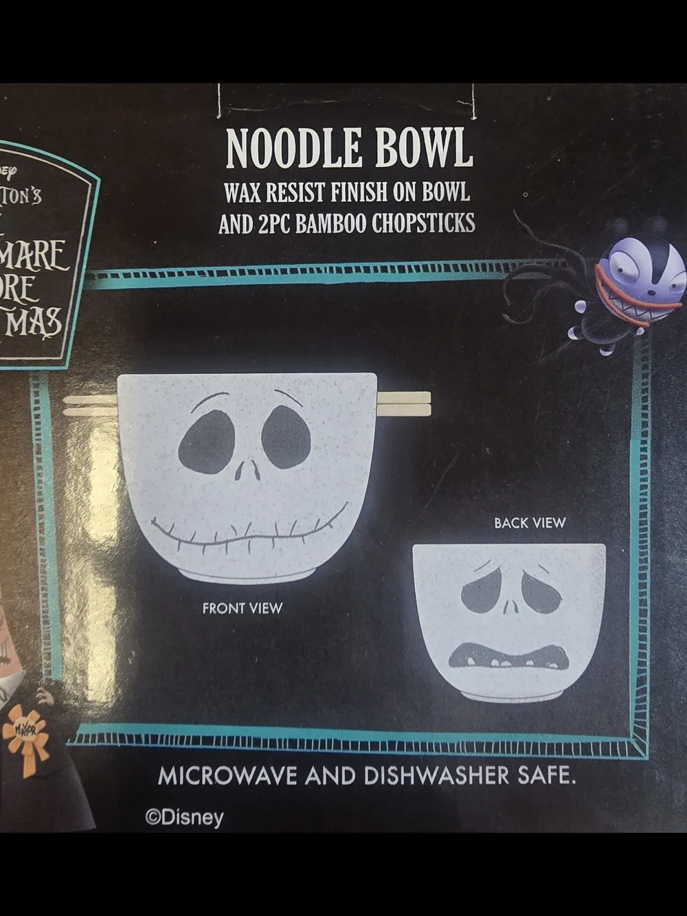 Disney The Nightmare Before Christmas Jack Skellington White Noodle Bowl NIB